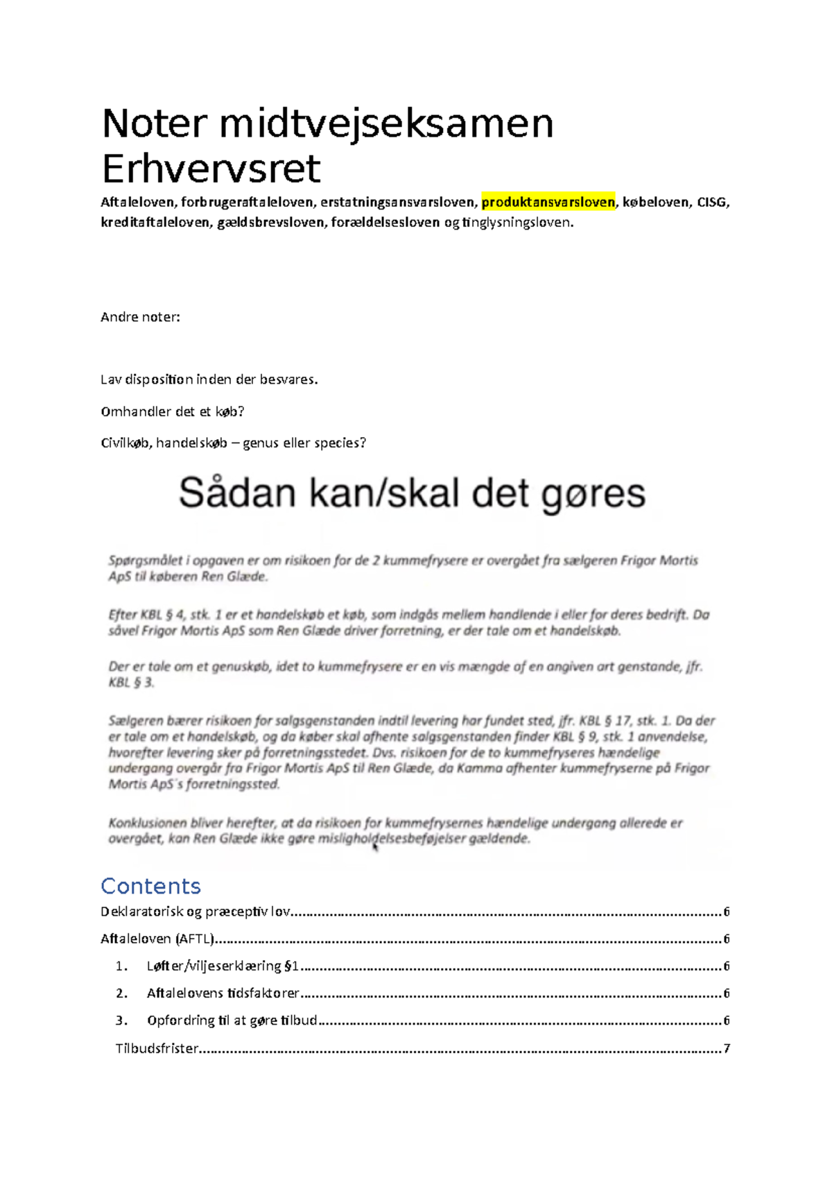 Noter Til Midtvejseksmaen I Erhvervsret - CBS - Noter Midtvejseksamen ...