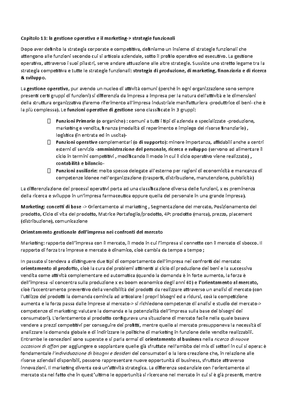 Economia e gestione parte 2 - Capitolo 13: la gestione operativa e il ...