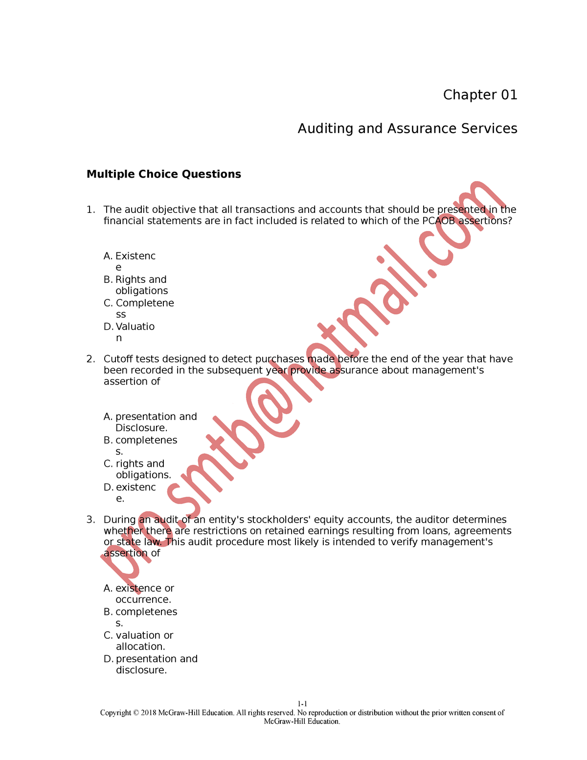 Auditing Assurance Services 8th Edition 8e By Timothy Louwers Solutions Test Bank Ebook Studocu