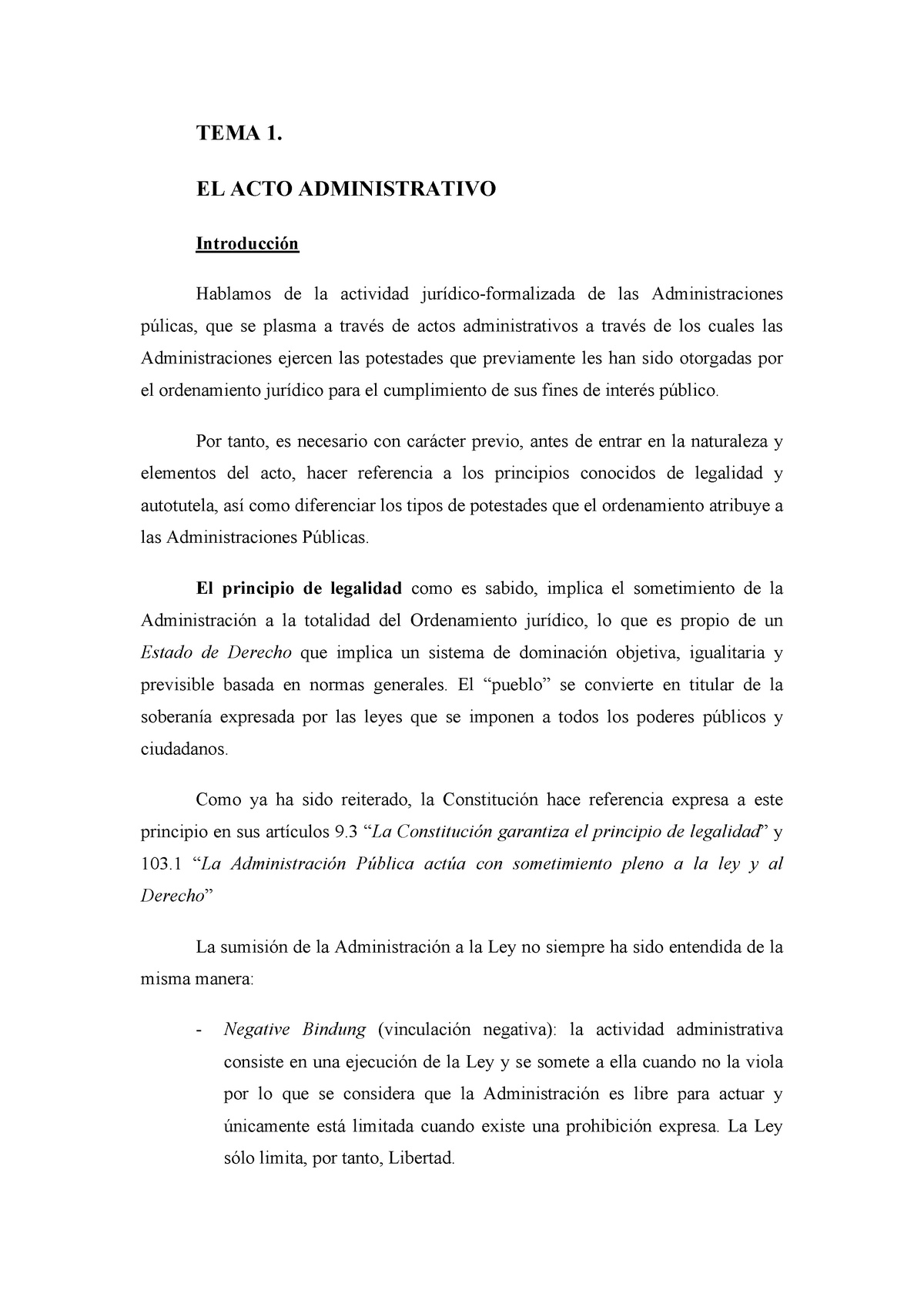 TEMA 1. 2020. EL ACTO Administrativo - TEMA 1. EL ACTO ADMINISTRATIVO ...