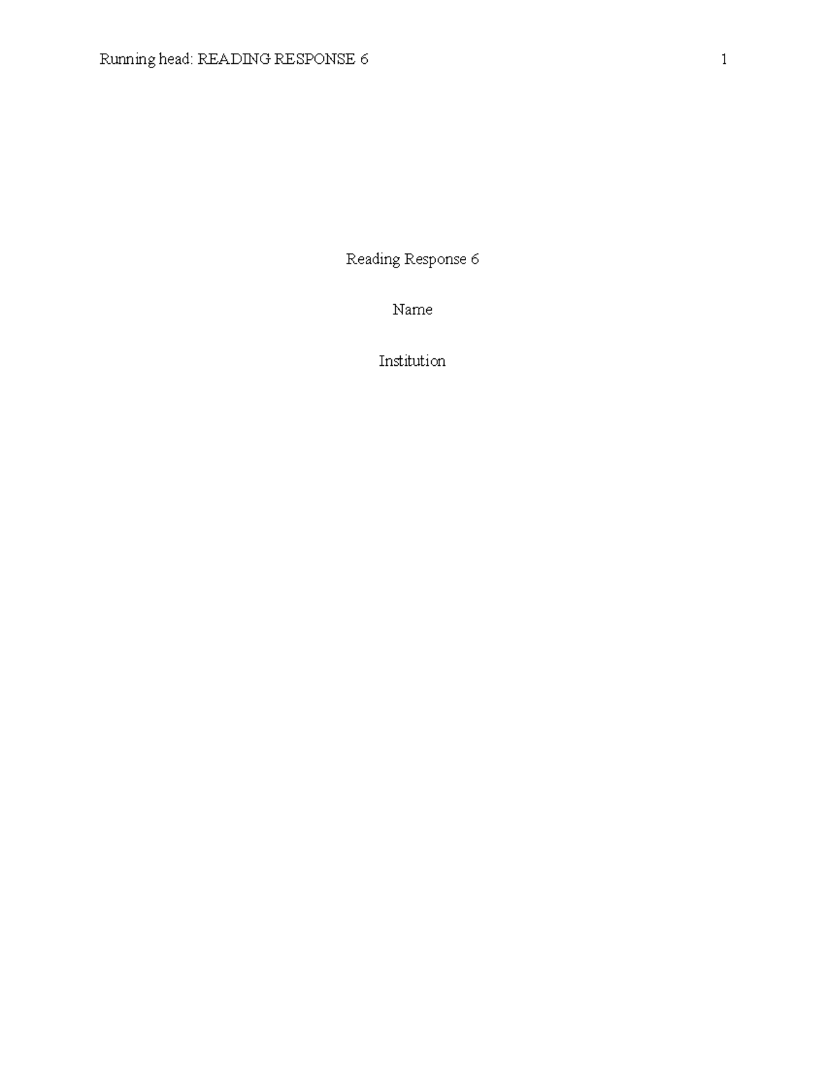 Order reading response 6 running head reading response 6 1 reading