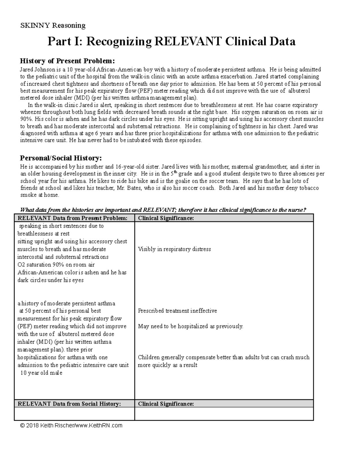 asthma skinny reasoning case study