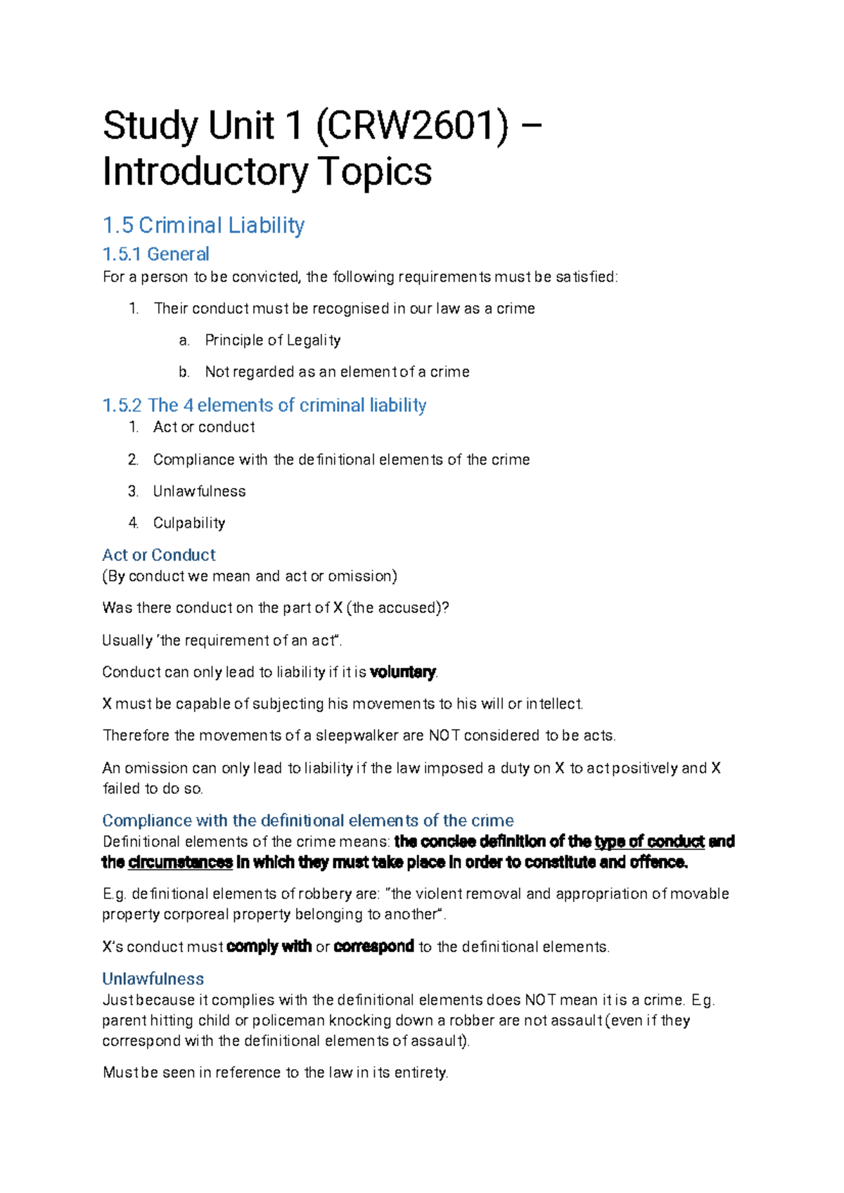 CRW2601 Study Unit 1 Introductory Topics - Study Unit 1 (CRW2601 ...