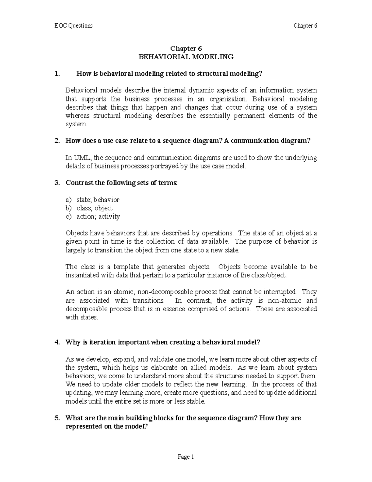 Chapter 06 Solutions - Chapter 6 BEHAVIORIAL MODELING How is behavioral ...