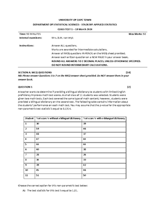 Assignment 9 STA1000S 2023 - 1 STA1000S 2023 Week 9 Assignment Due Date ...