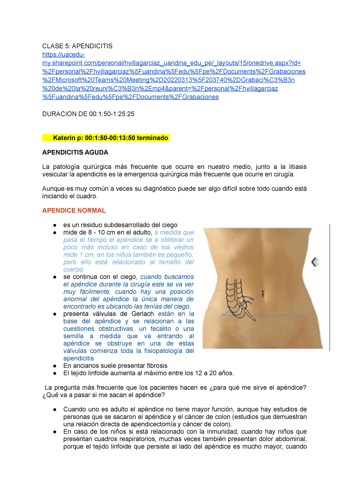 Clase Apendicitis Resumen Clase Apendicitis Https Uacedu