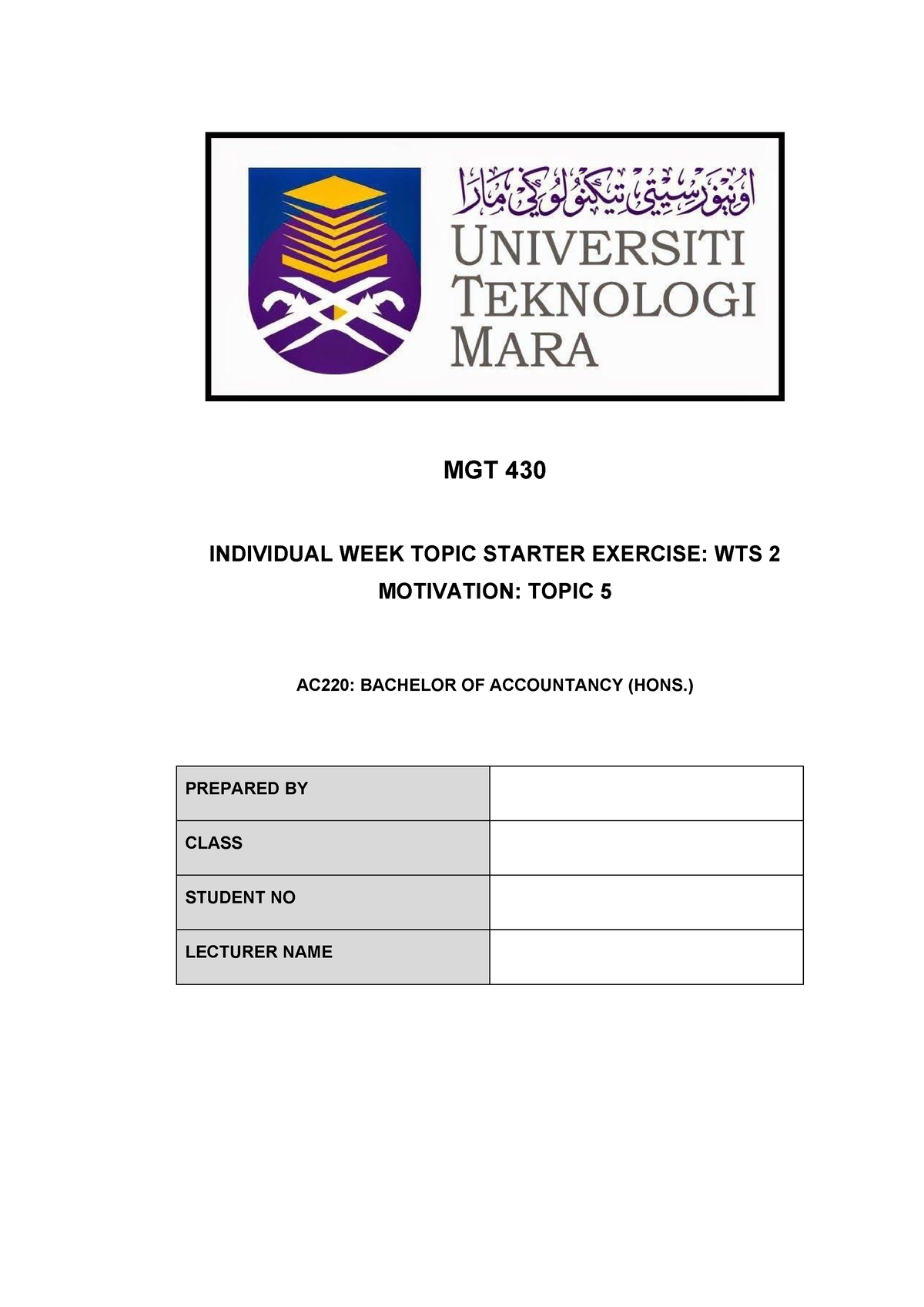 individual assignment mgt430