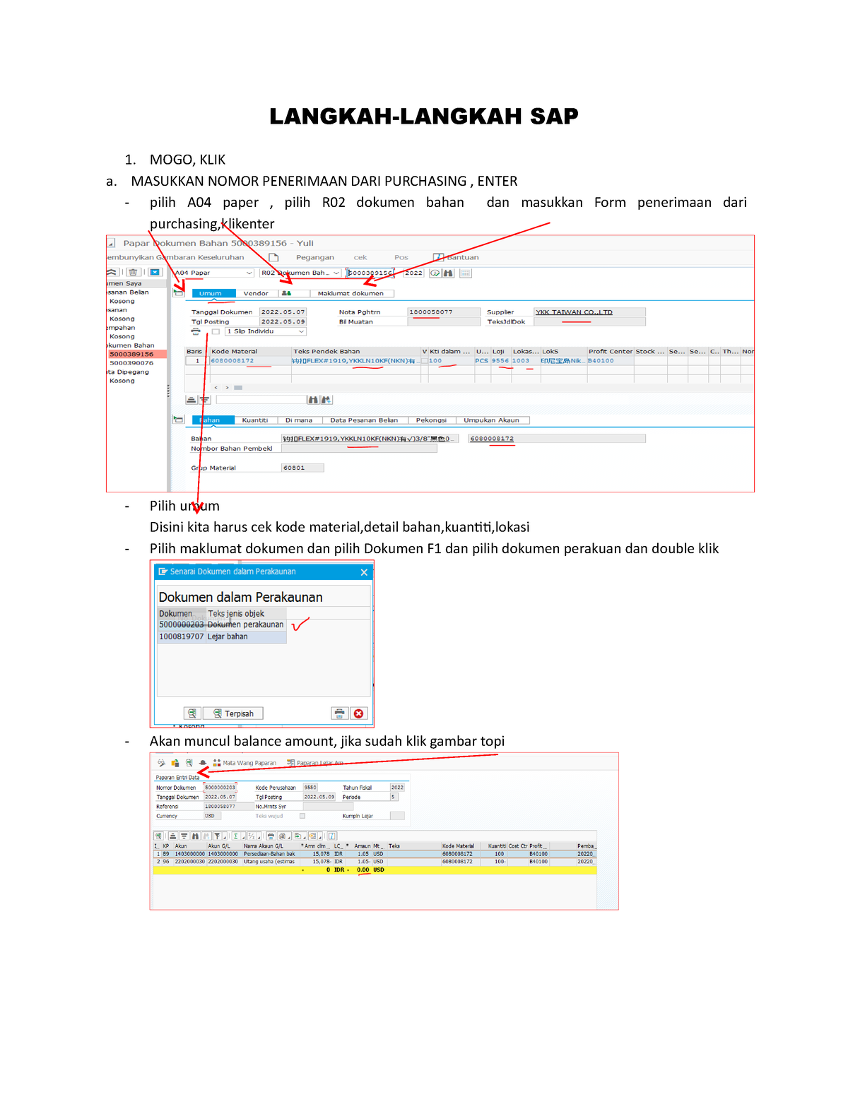 Langkah- Langkah SAP Material - LANGKAH-LANGKAH SAP 1. MOGO, KLIK A ...