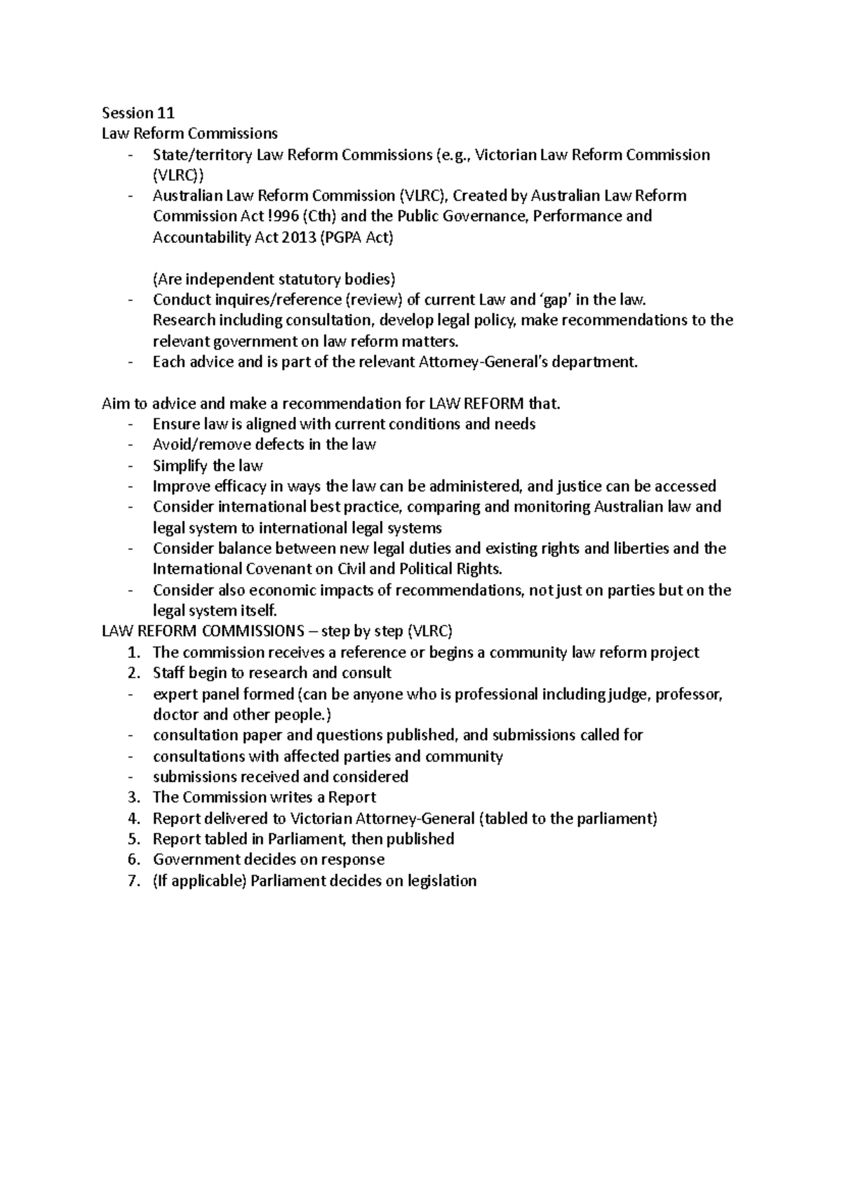 Session 11 - noets - Session 11 Law Reform Commissions - State ...