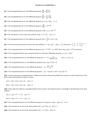241 exercises 3 - MATH 241 EXERCISES 3 Q1: a) L{t cos t} =? b) L{e − 2 ...