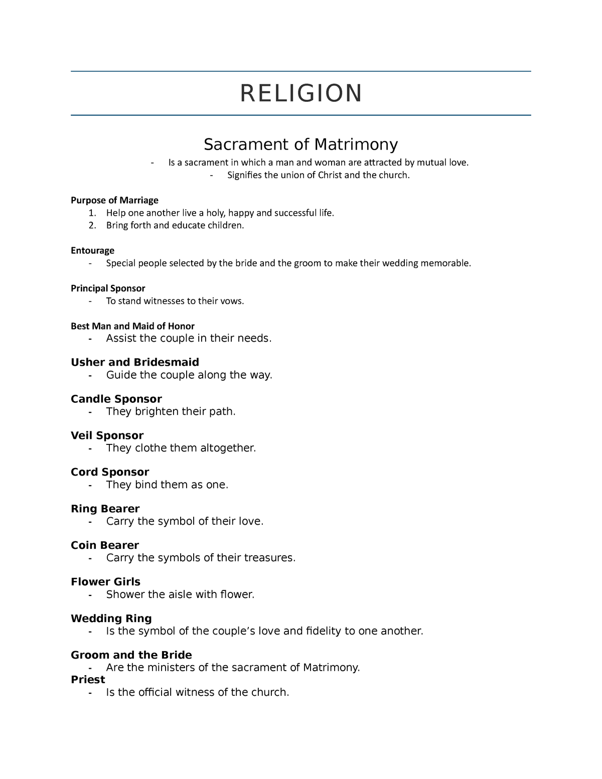 religion coursework sample