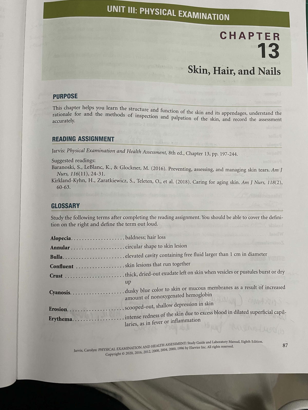 Jarvis 13 PHYSICAL EXAMINATION CHAPTER 13 Skin, Hair, and Nails