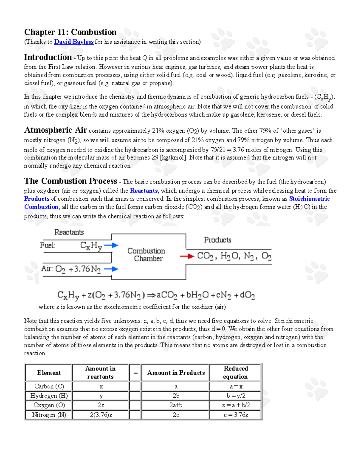 Chapter 11 Combustion (Updated 53110) Chapter 11 Combustion