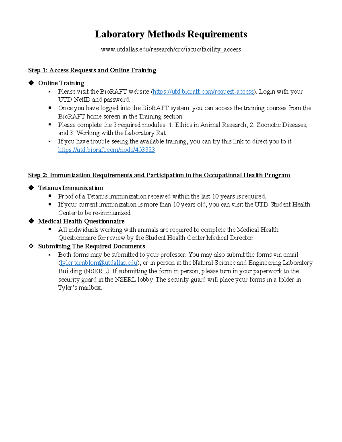 Lab Methods ORC Handout Laboratory Methods Requirements Studocu
