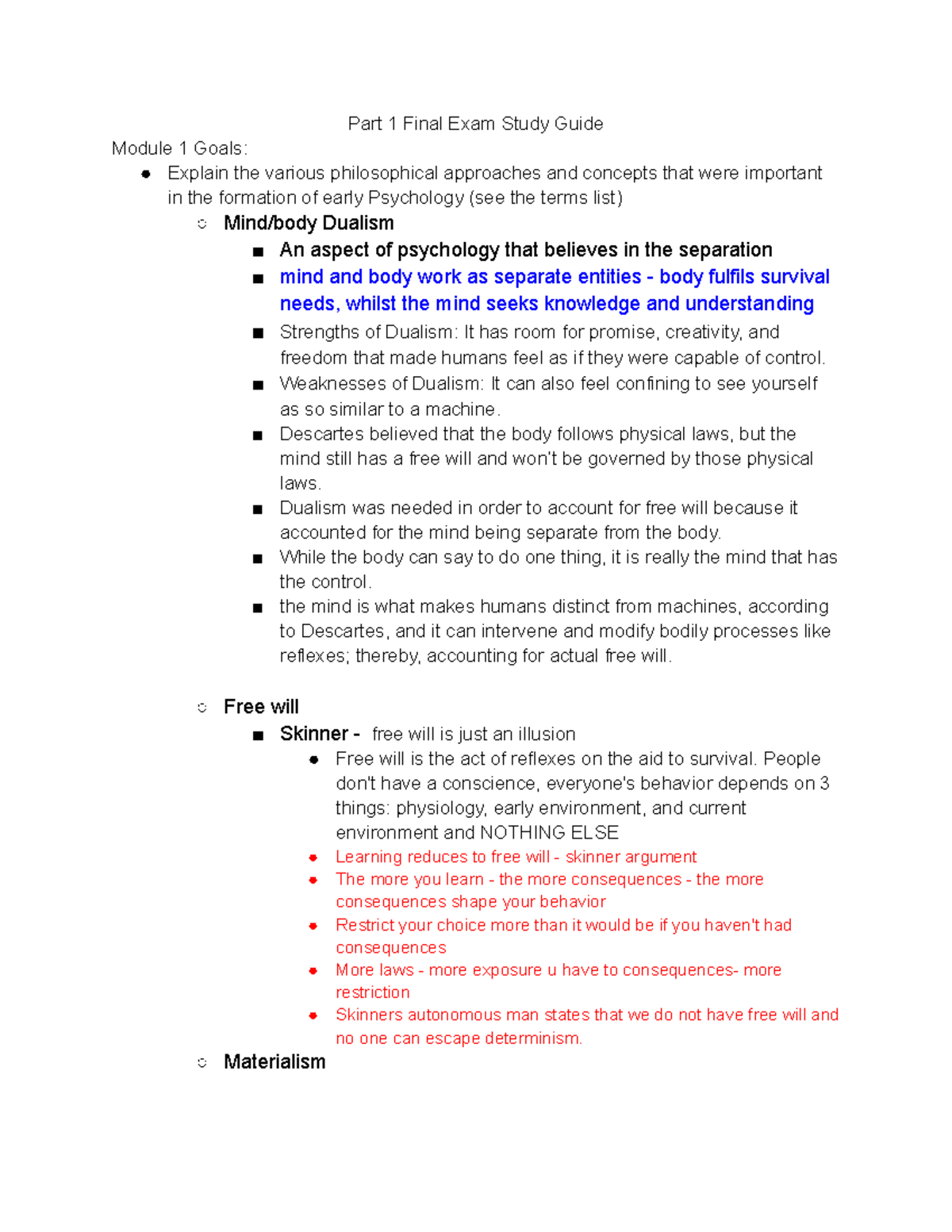 Learning And Behavior Final Exam Study Guide - Part 1 Final Exam Study ...