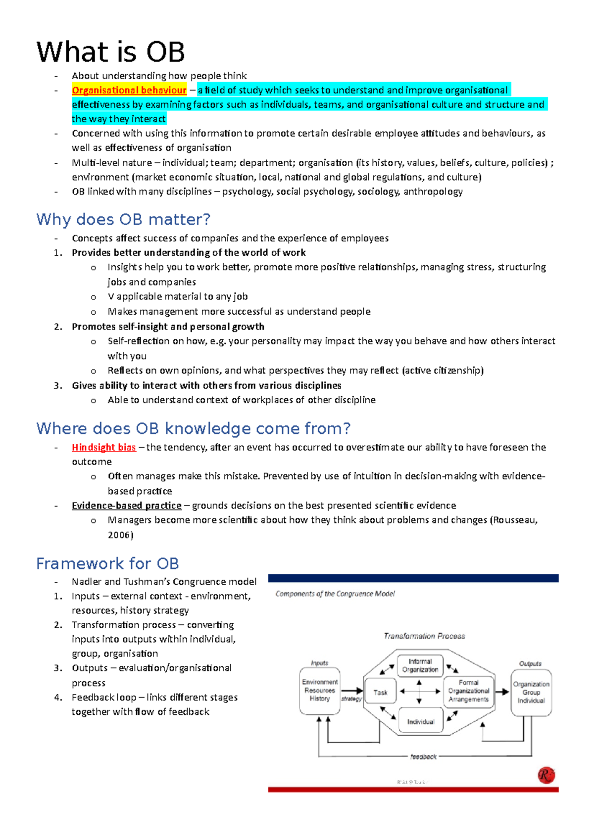 Chapter 1 - Organisational Behaviour - What Is Organisational Behaviour ...