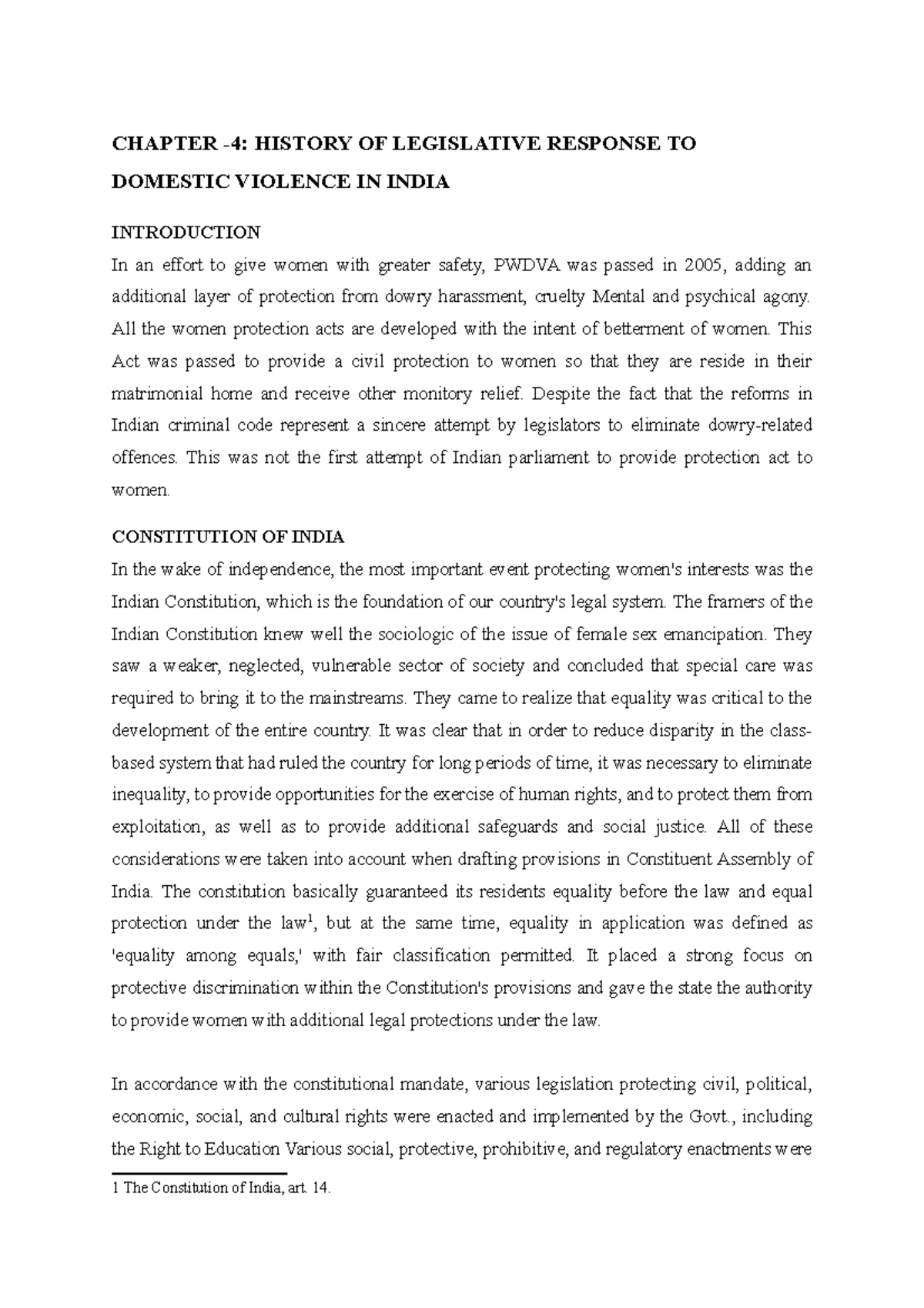 A Study OF Misuse OF Women Protection LAWS IN India WITH Special ...