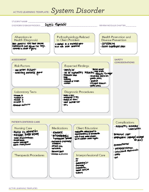 Ati nephrotic syndrome - ACTIVE LEARNING TEMPLATES System Disorder ...