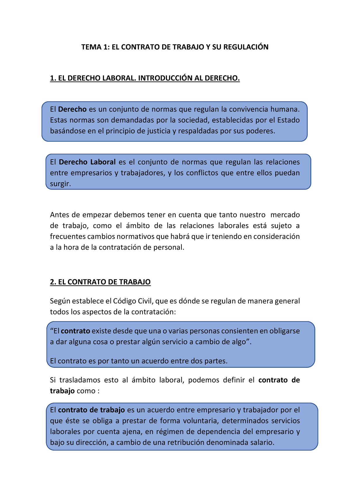 TEMA 1 Nuevo - Apuntes De Recursos Humanos, Tipos De Contrato De ...