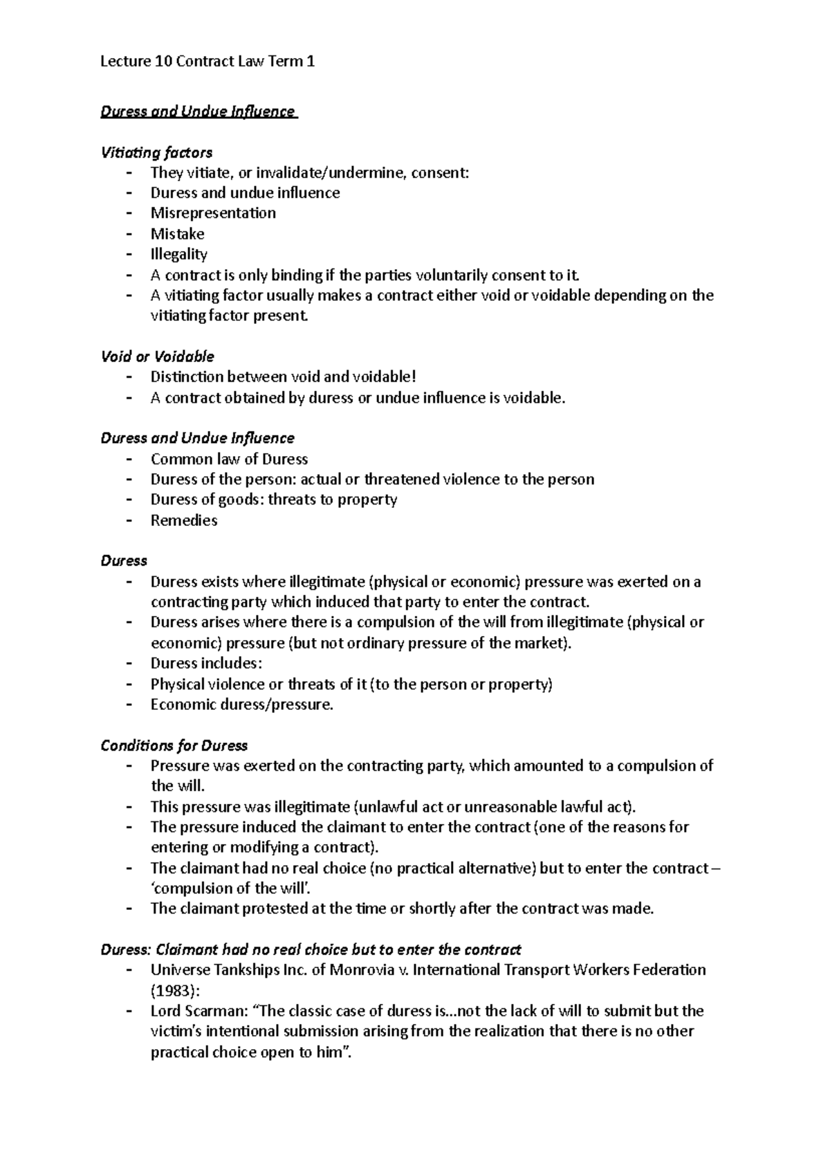 lecture-10-contract-law-term-1-studocu-duress-and-undue-influence