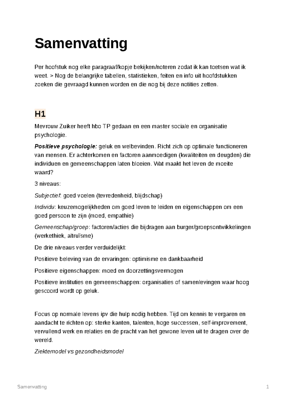 Samenvatting - Samenvatting Per Hoofstuk Nog Elke Paragraaf/kopje ...