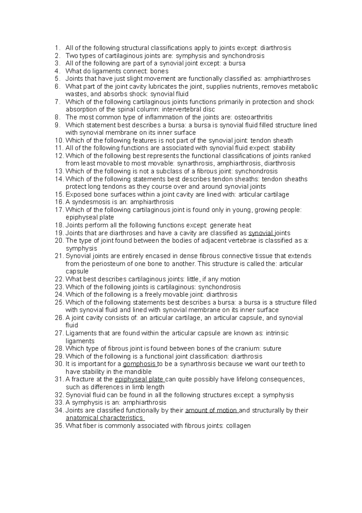 Chapter 8 Pt - All of the following structural classifications apply to ...