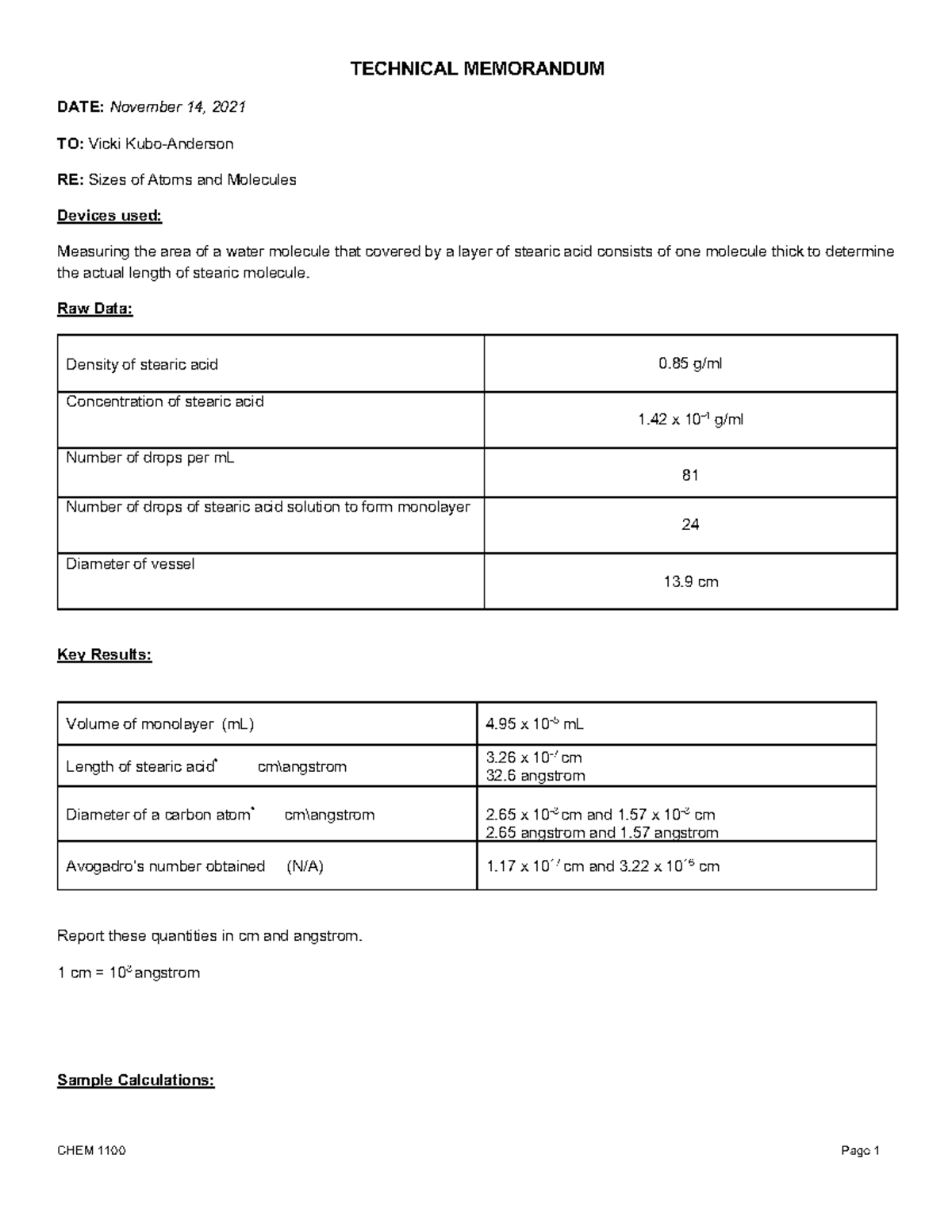 Tech Memo Ex 3 - Report - TECHNICAL MEMORANDUM DATE: November 14, 2021 ...