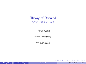 ECON 212 Syllabus - Summary Microeconomic Theory I - ECON 212 ...