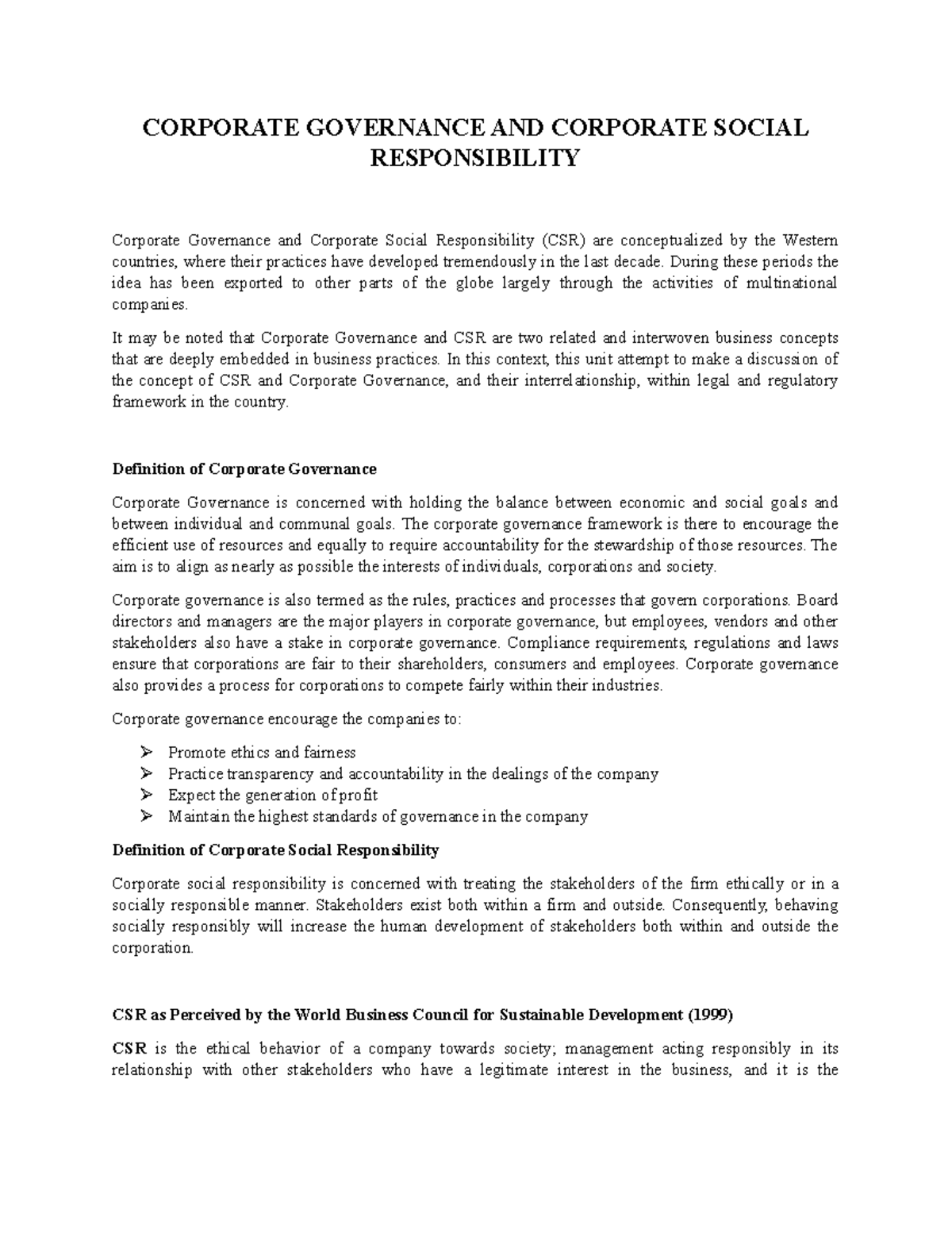 corporate governance attributes on corporate social responsibility thesis pdf