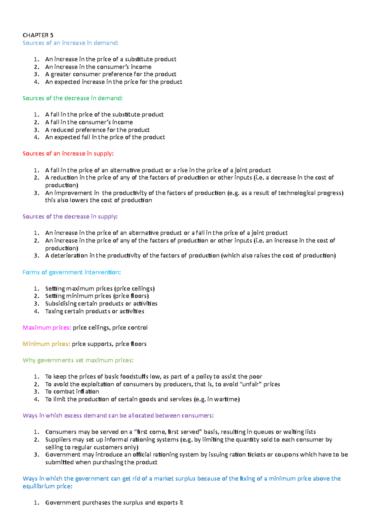 Economics Sources OF Demand AND Supply-Chapter-5-2015 - ECS1501 - Unisa ...