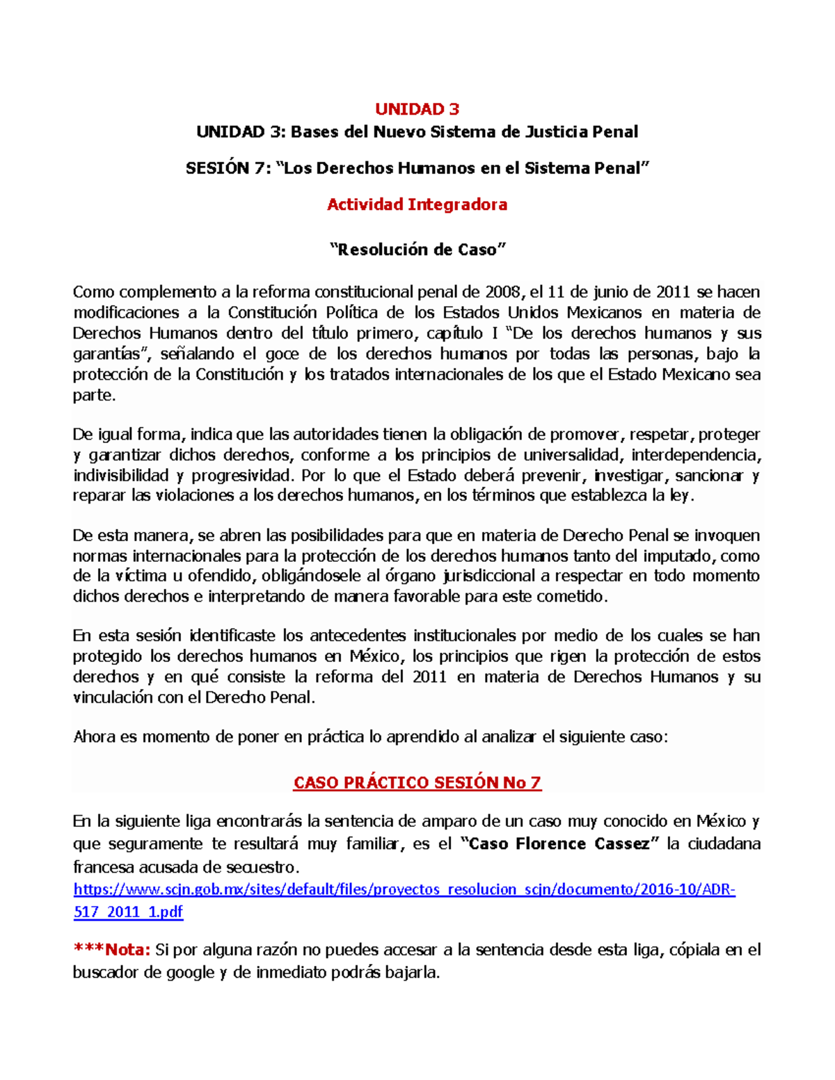 CASO Práctico Sesión 7 - UNIDAD 3 UNIDAD 3: Bases del Nuevo Sistema de ...