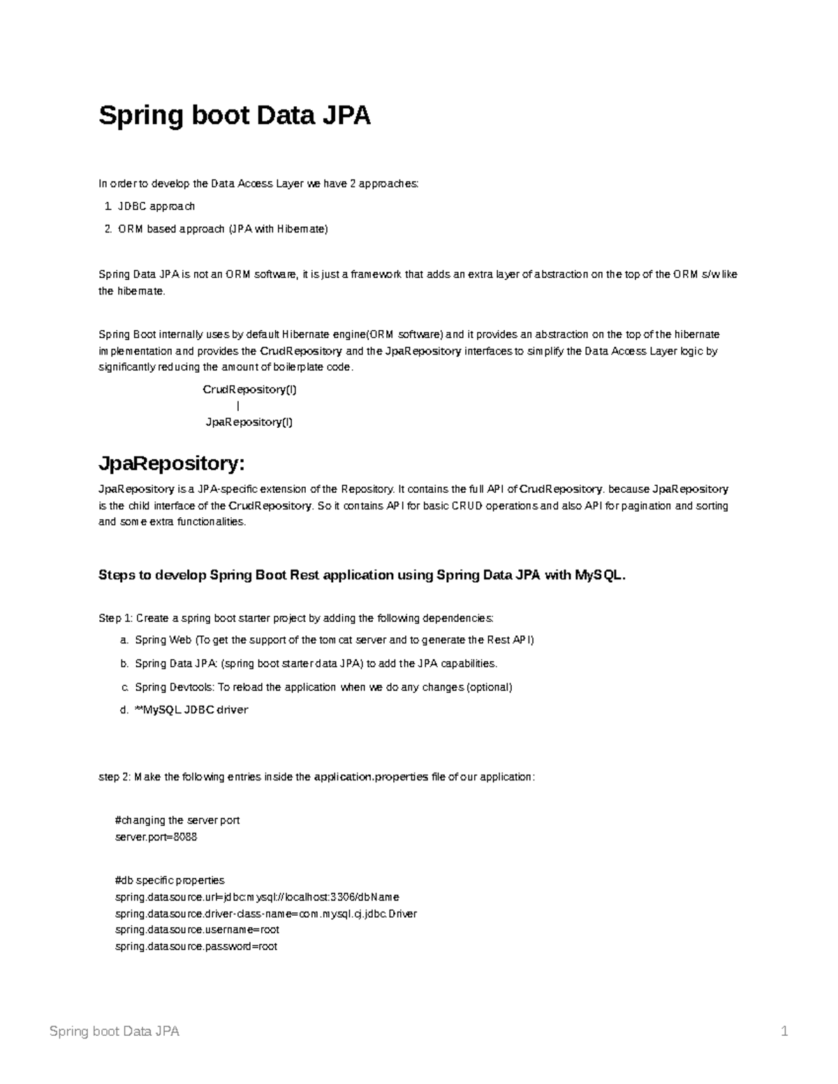 Spring boot Data JPA - Spring Boot internally uses by default Hibernate ...