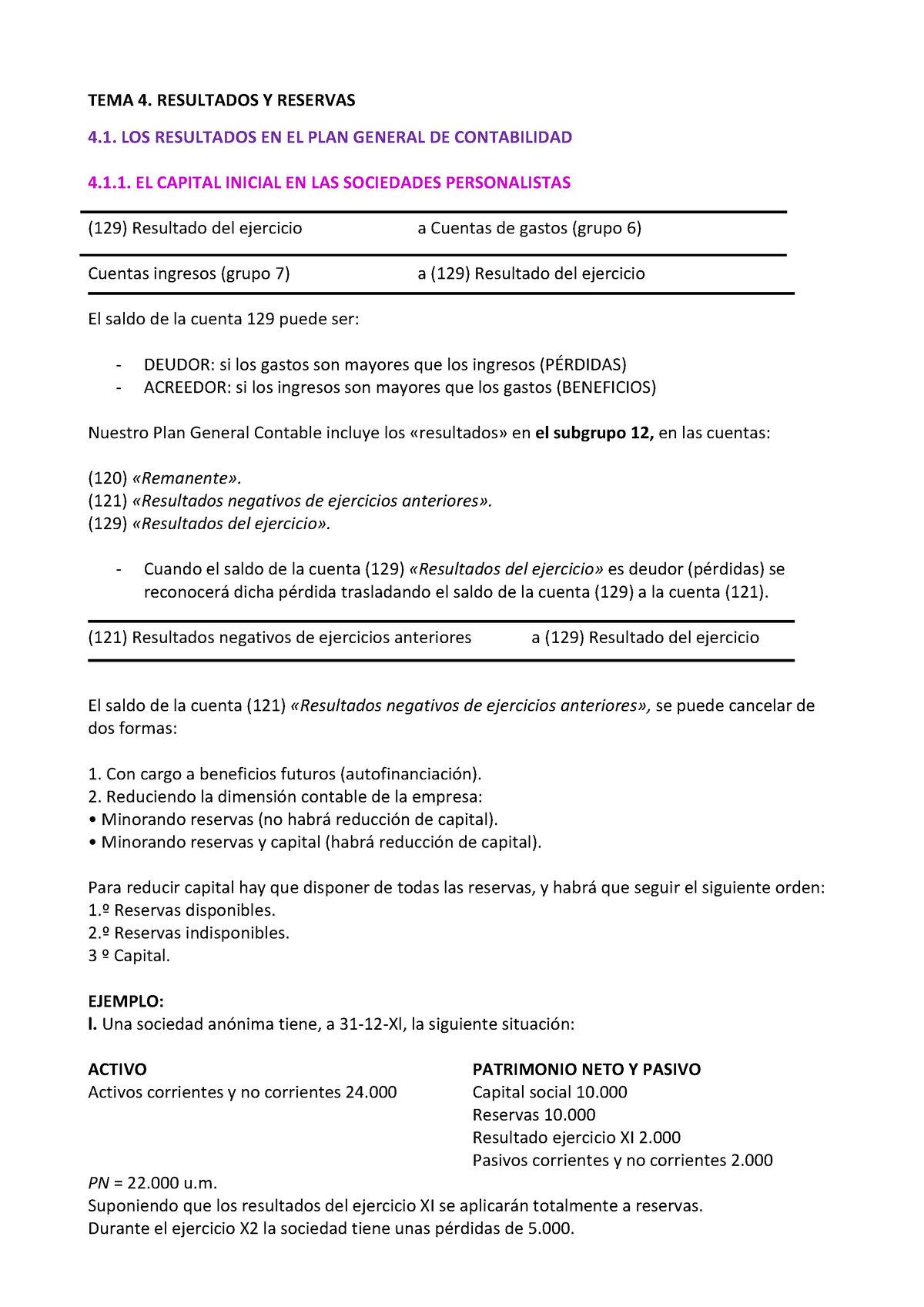 Tema 4 Resultados Y Reservas Studocu