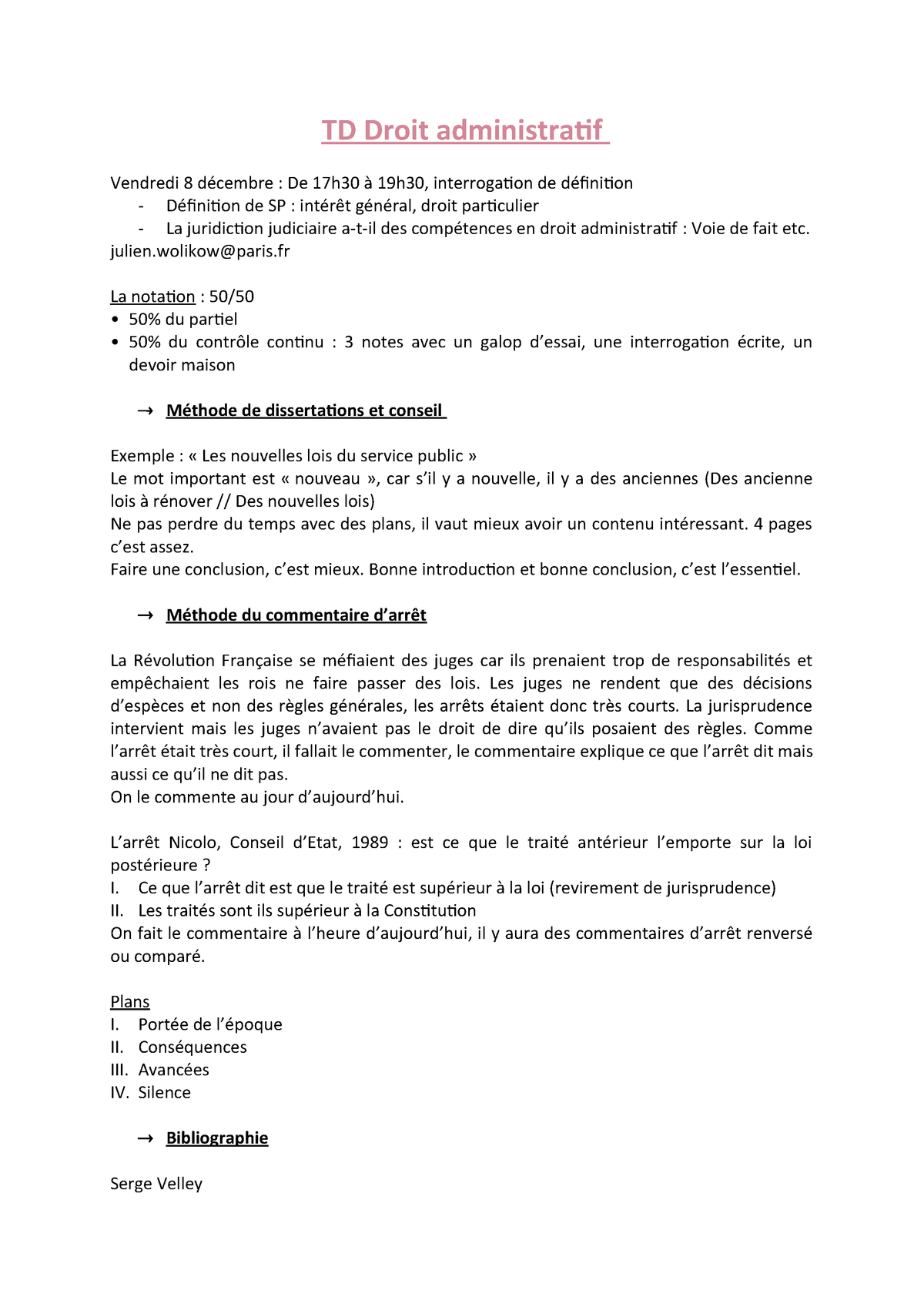 Dissertation : le juge administratif et le service public - Dissertation - Arthur Goldberg