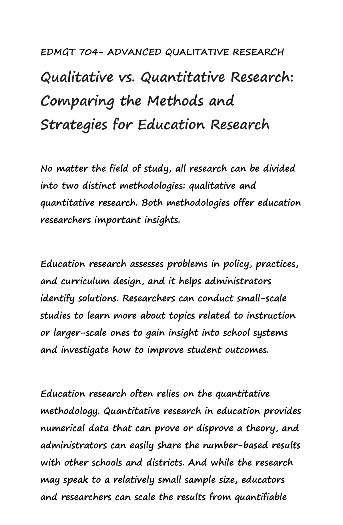 advanced qualitative research methods course