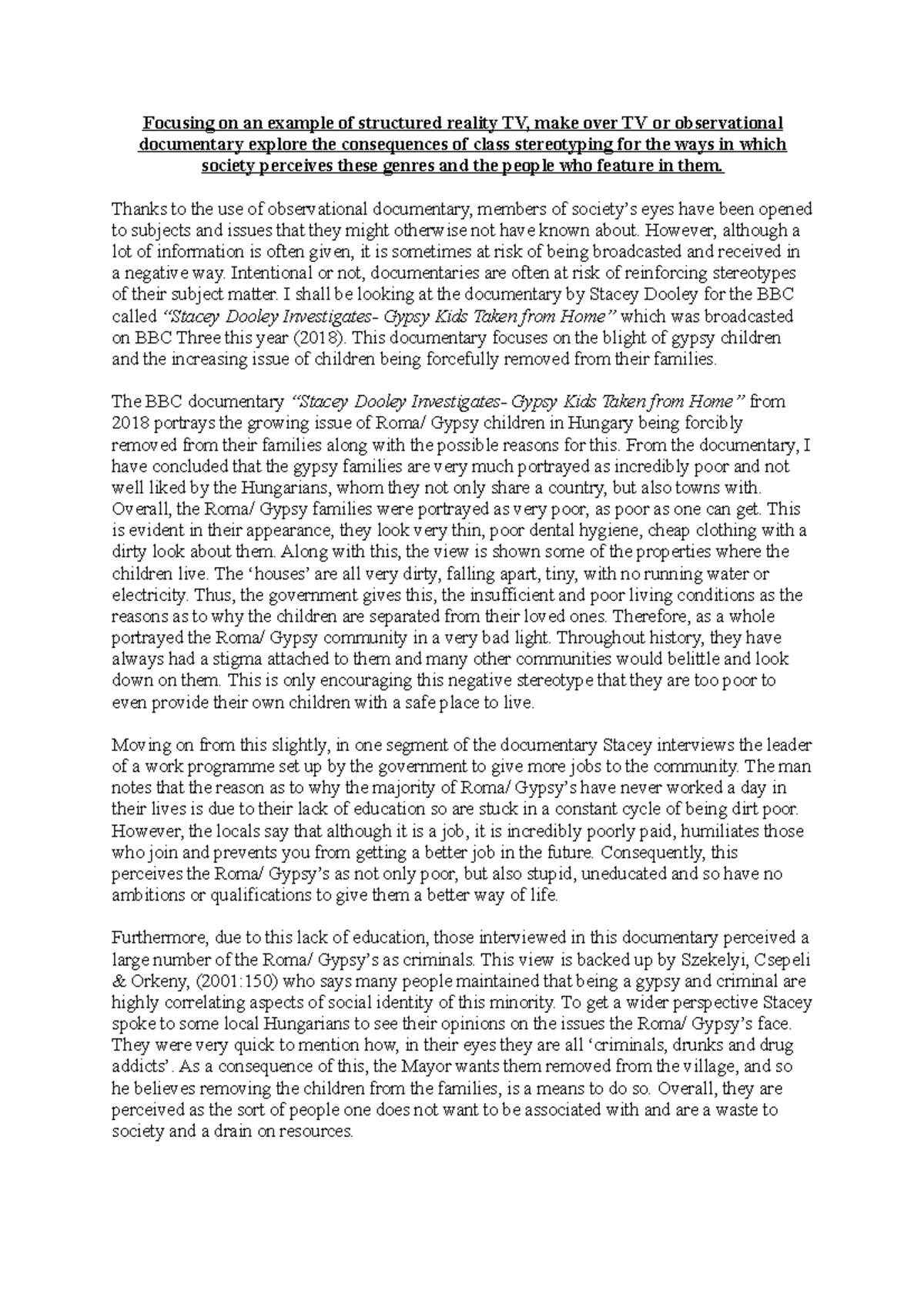 Media and Social Change - Focusing on an example of structured reality ...