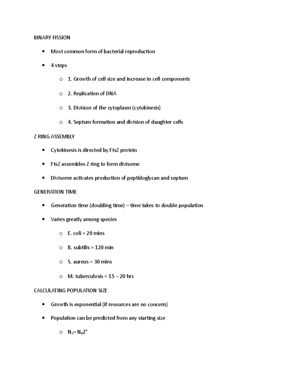 Ch. 9 - ppt notes - BINARY FISSION Most common form of bacterial ...