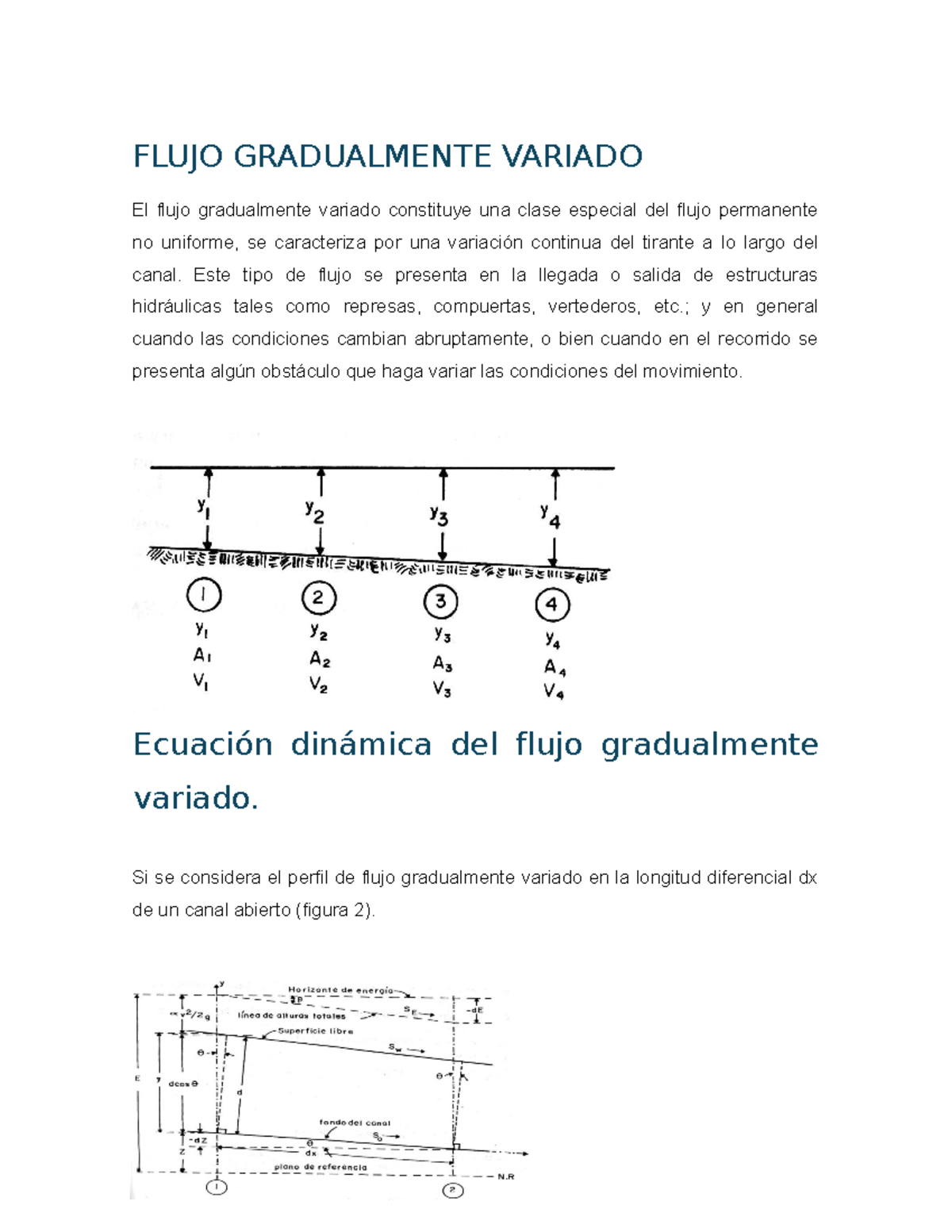 Flujo Gradualmente Variado - FLUJO GRADUALMENTE VARIADO El flujo ...