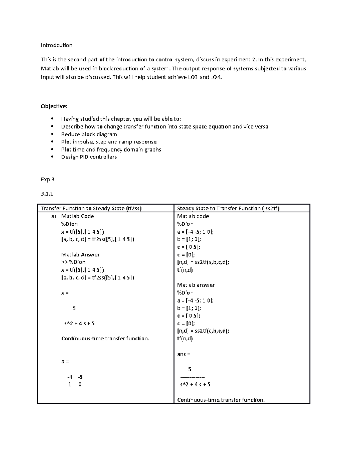 Dion Matlab Experiment 3 - Introdcution This is the second part of the ...