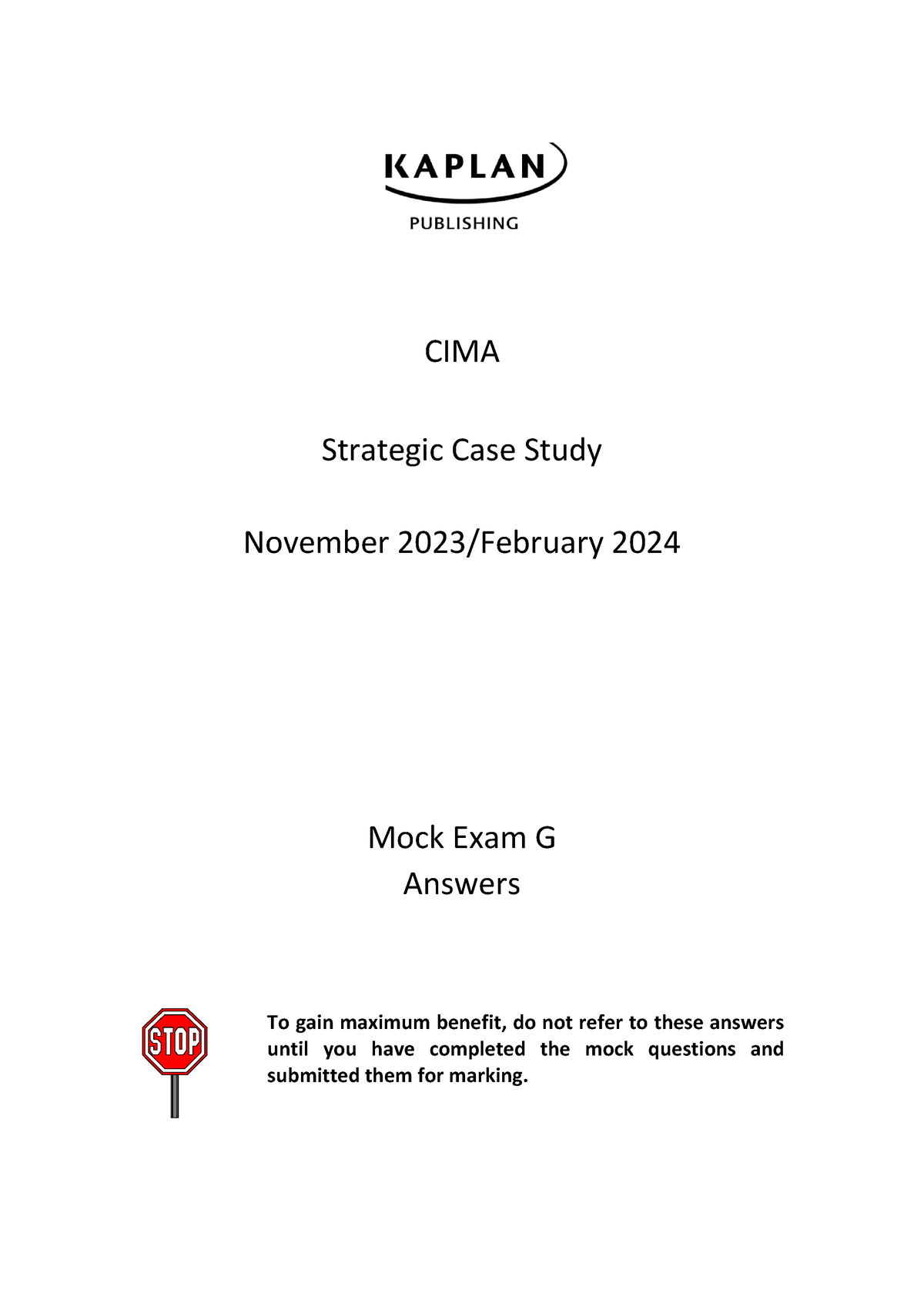 cima strategic case study answers