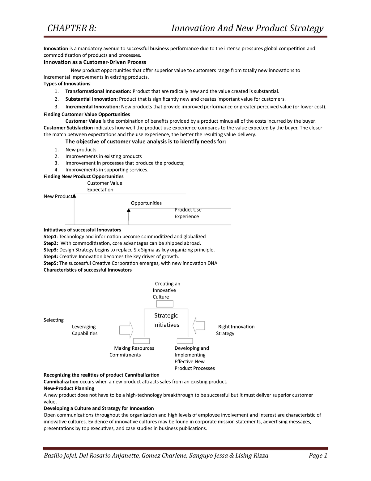 Chapter 8 Innovation - LECTURE - Innovation Is A Mandatory Avenue To ...