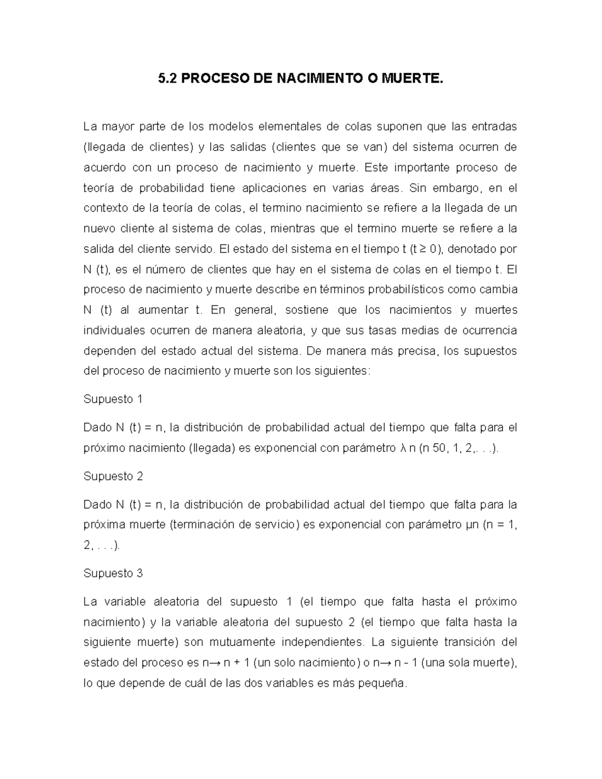 2DO Articulo DEL TEMA 5.2 Proceso DE Nacimiento Y Muerte 5 PROCESO DE