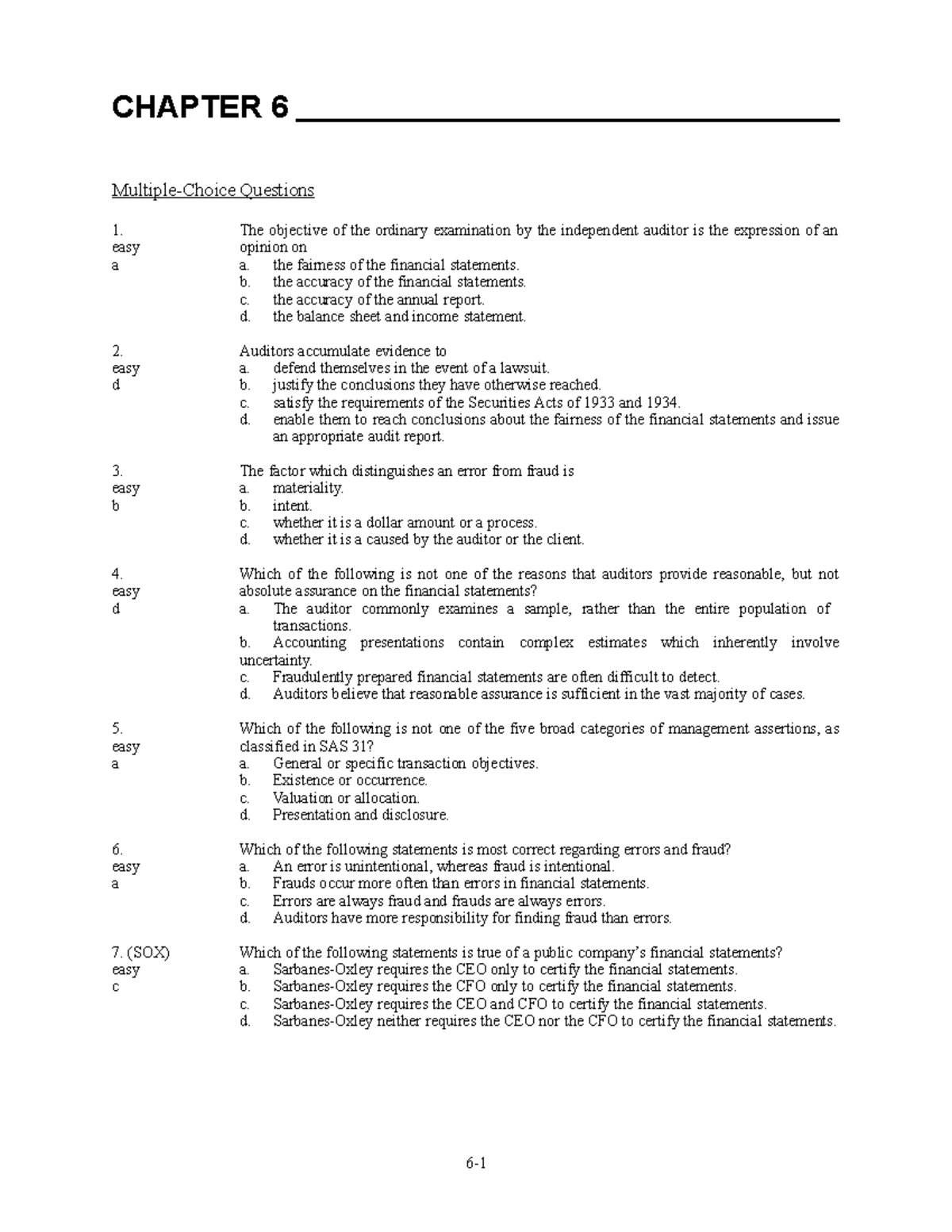 TIF CH06 - This Test Bank Includes Selected Questions That Relate Only ...