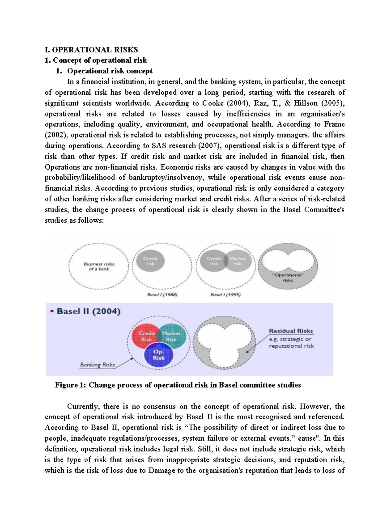 VER - Operational Risk managemnet in Banking - I. OPERATIONAL RISKS ...