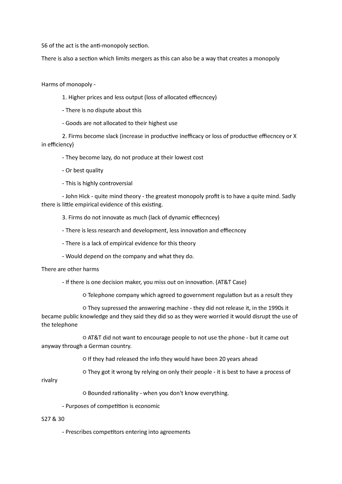 Monopoly & contracts, agreements and understandings - S6 of the act is ...