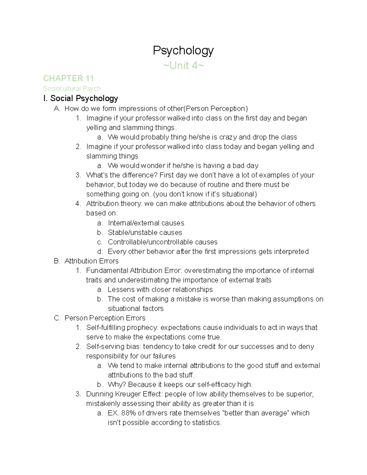 Psych-Unit 4 - Elements of Psychology Unit 4 lecture notes for studying ...