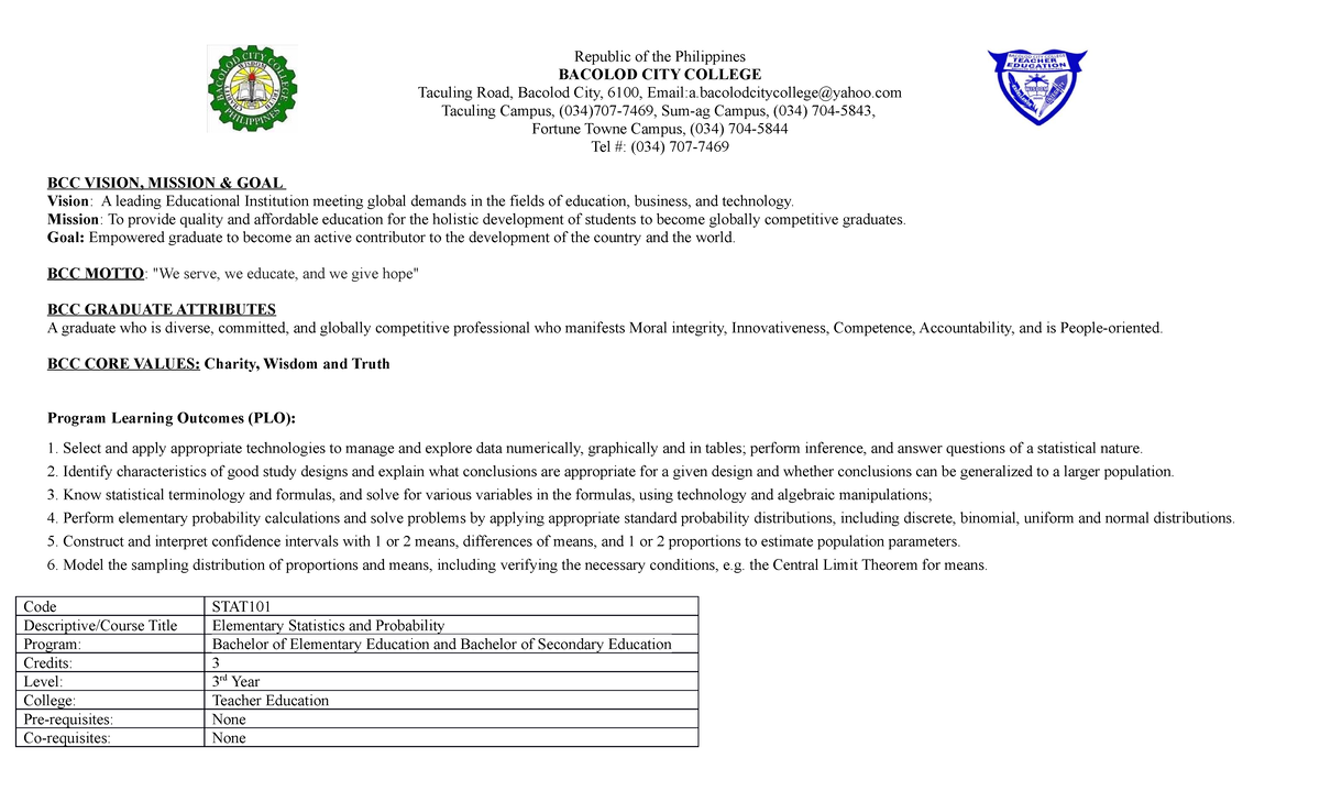 Module 2 STAT101 - This is all about basic concepts and definitions in ...