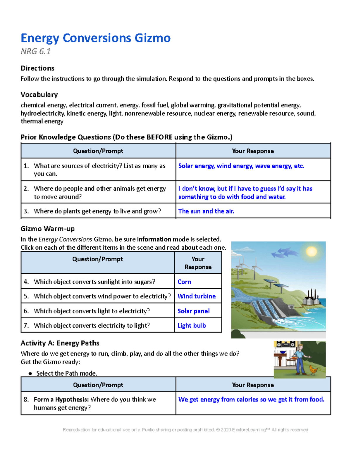 NRG 7.2 Energy Conversions Gizmo Energy Conversions Gizmo NRG 6