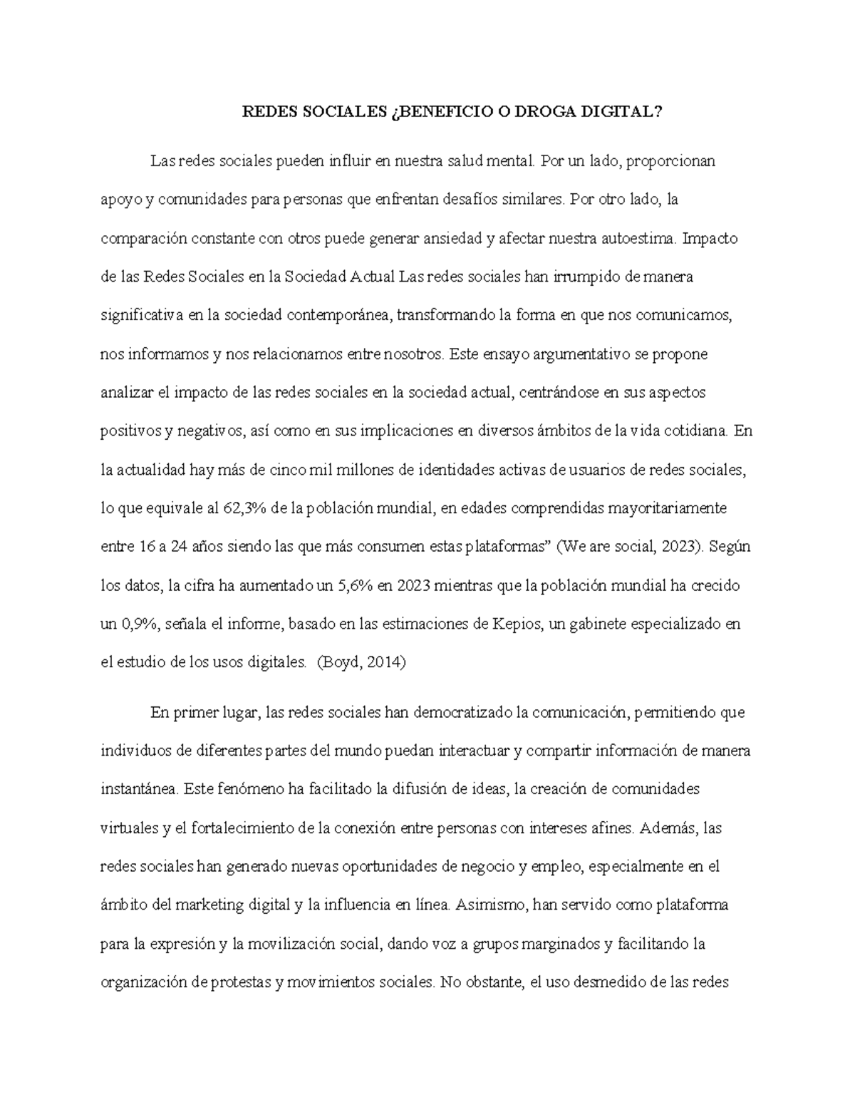 Impacto de las Redes Sociales en la Sociedad Actual - REDES SOCIALES ...