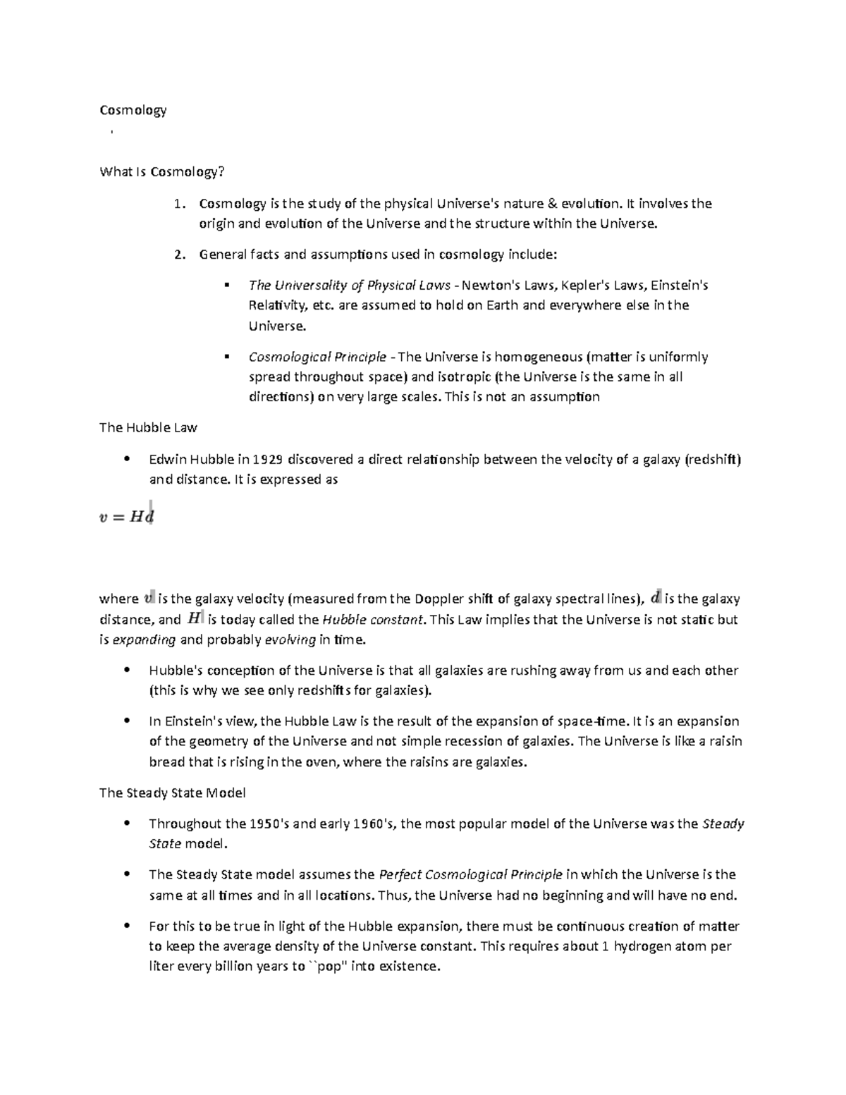 Astrology Notes- Cosmology - Cosmology What Is Cosmology? Cosmology is ...